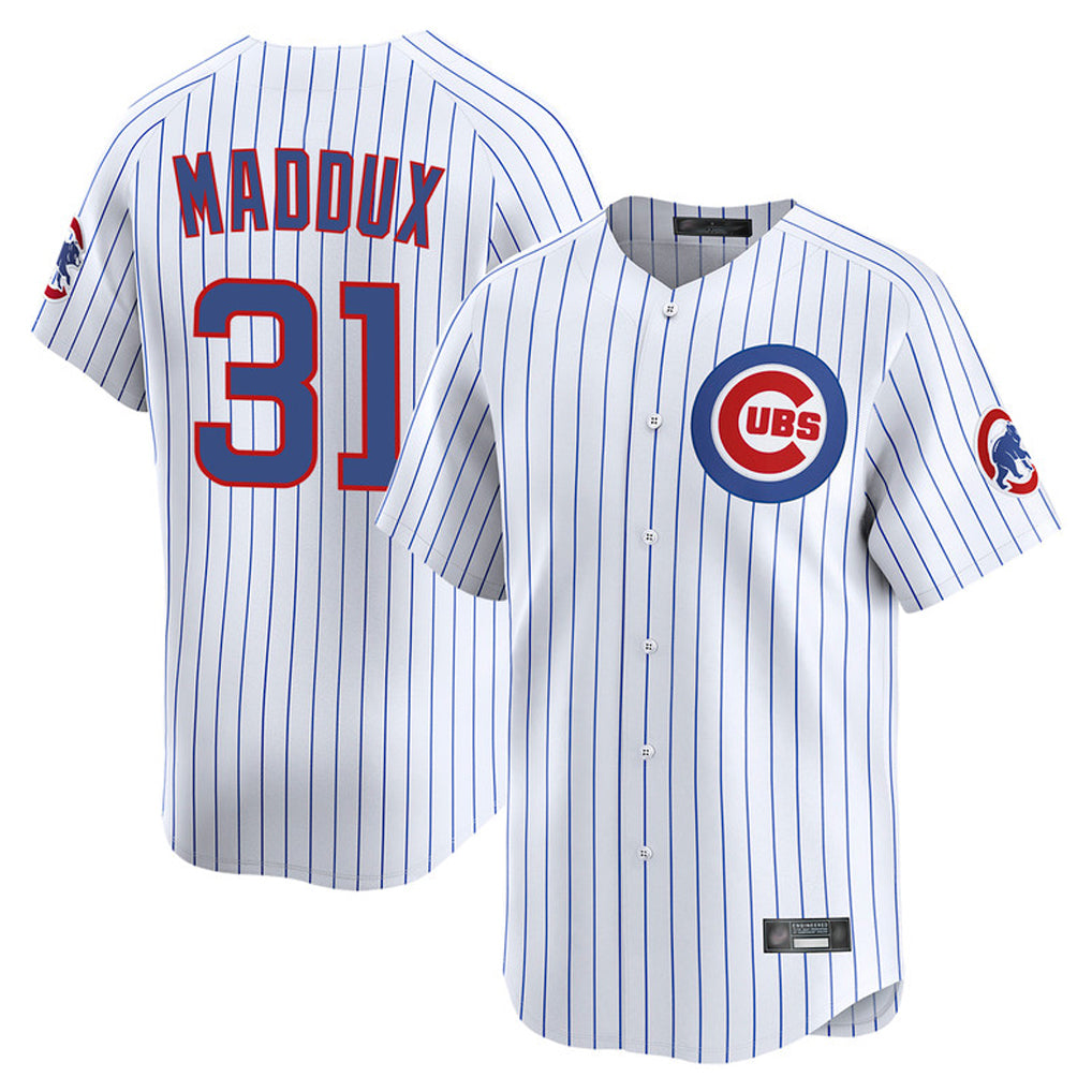 Chicago Cubs #31 Greg Maddux Player White HeidiMiller Limited Home Game Stitched Jerseys