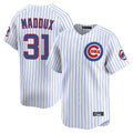 Chicago Cubs #31 Greg Maddux Player White HeidiMiller Limited Home Game Stitched Jerseys