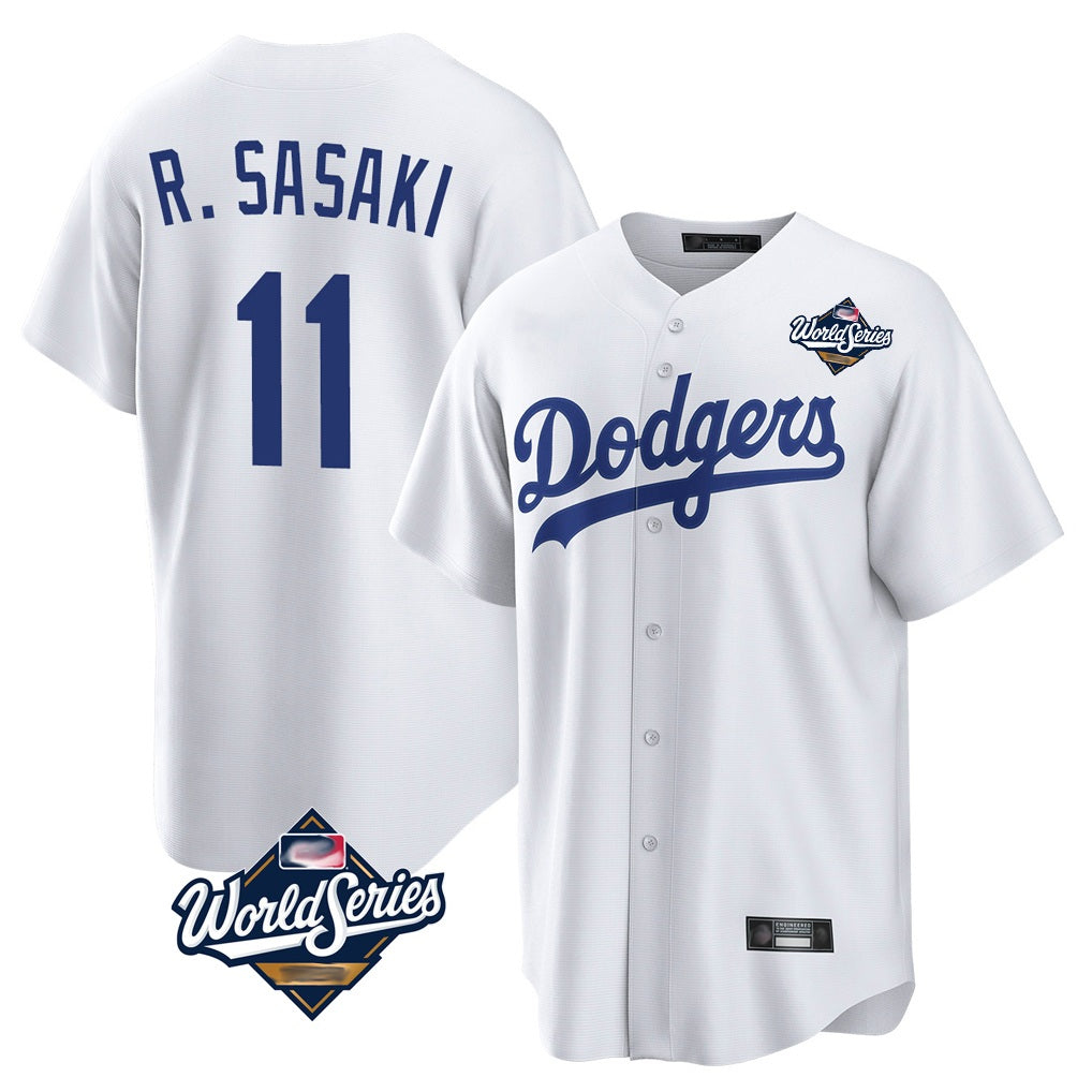 Los Angeles Dodgers #11 Roki Sasaki Player White HeidiMiller World Series Game Home Stitched Jerseys