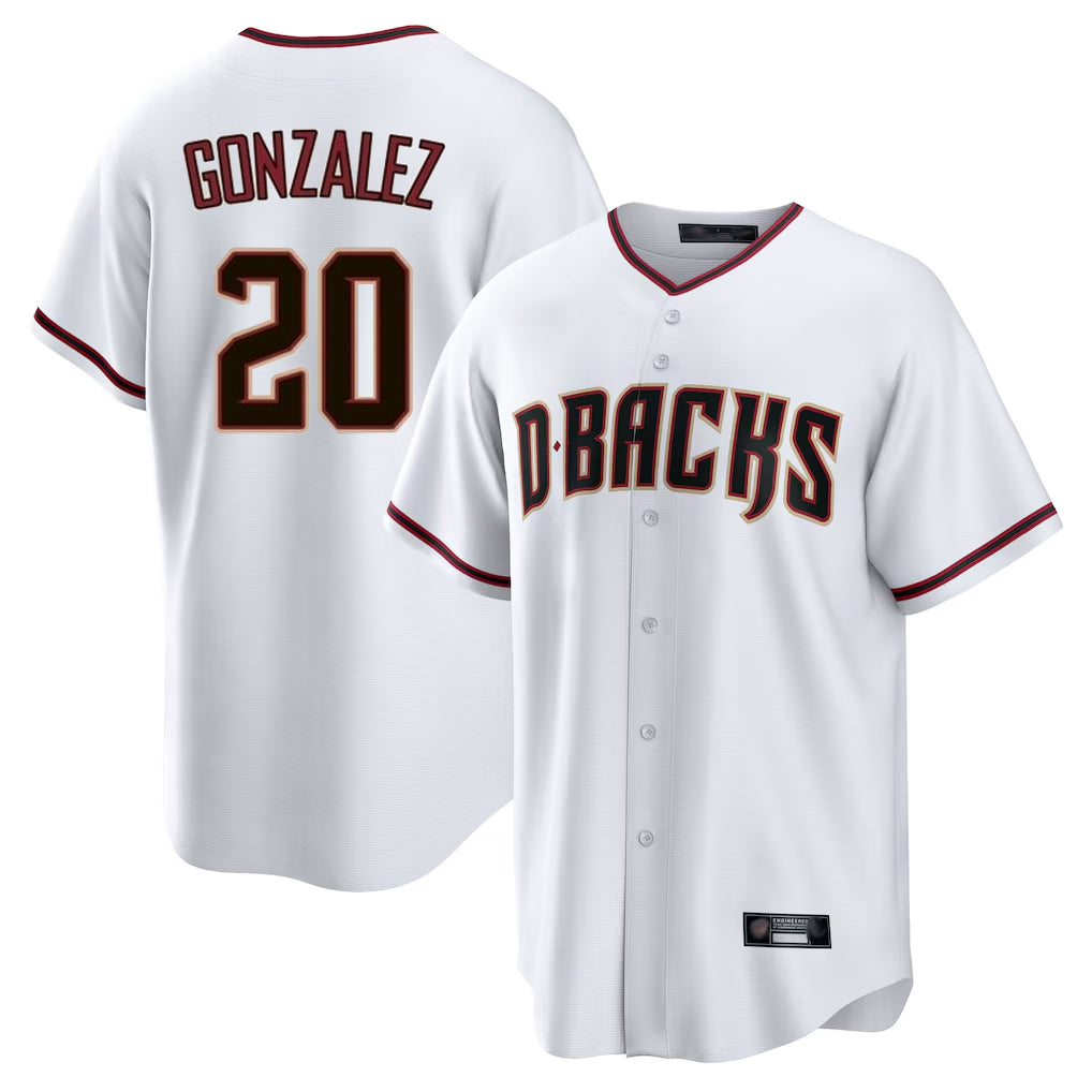 Arizona Diamondbacks #20 Luis Gonzalez Player White HeidiMiller Home Game Stitched Jerseys