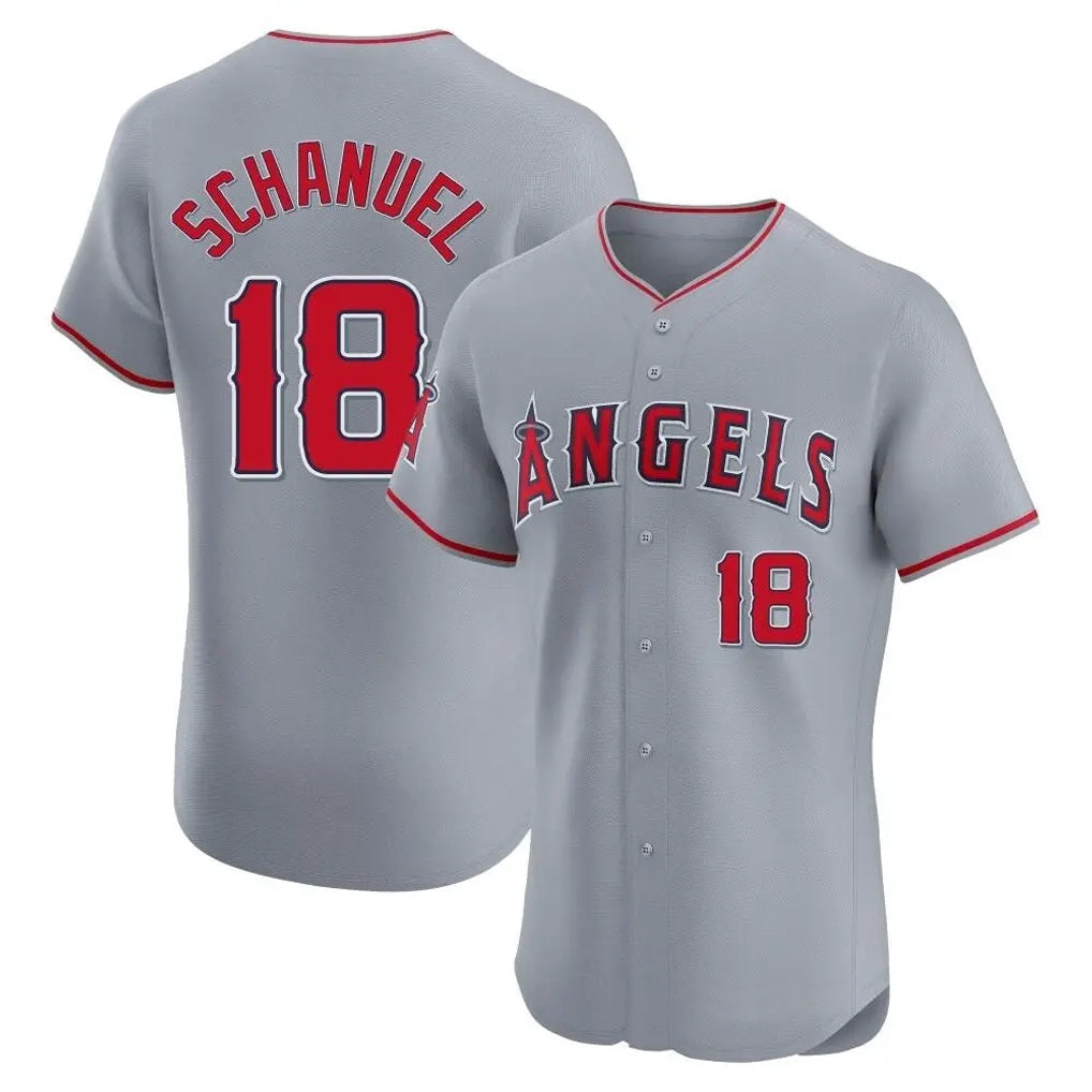 Los Angeles Angels #18 Nolan Schanuel Player Gray HeidiMiller Home Limited Elite Stitched Jerseys