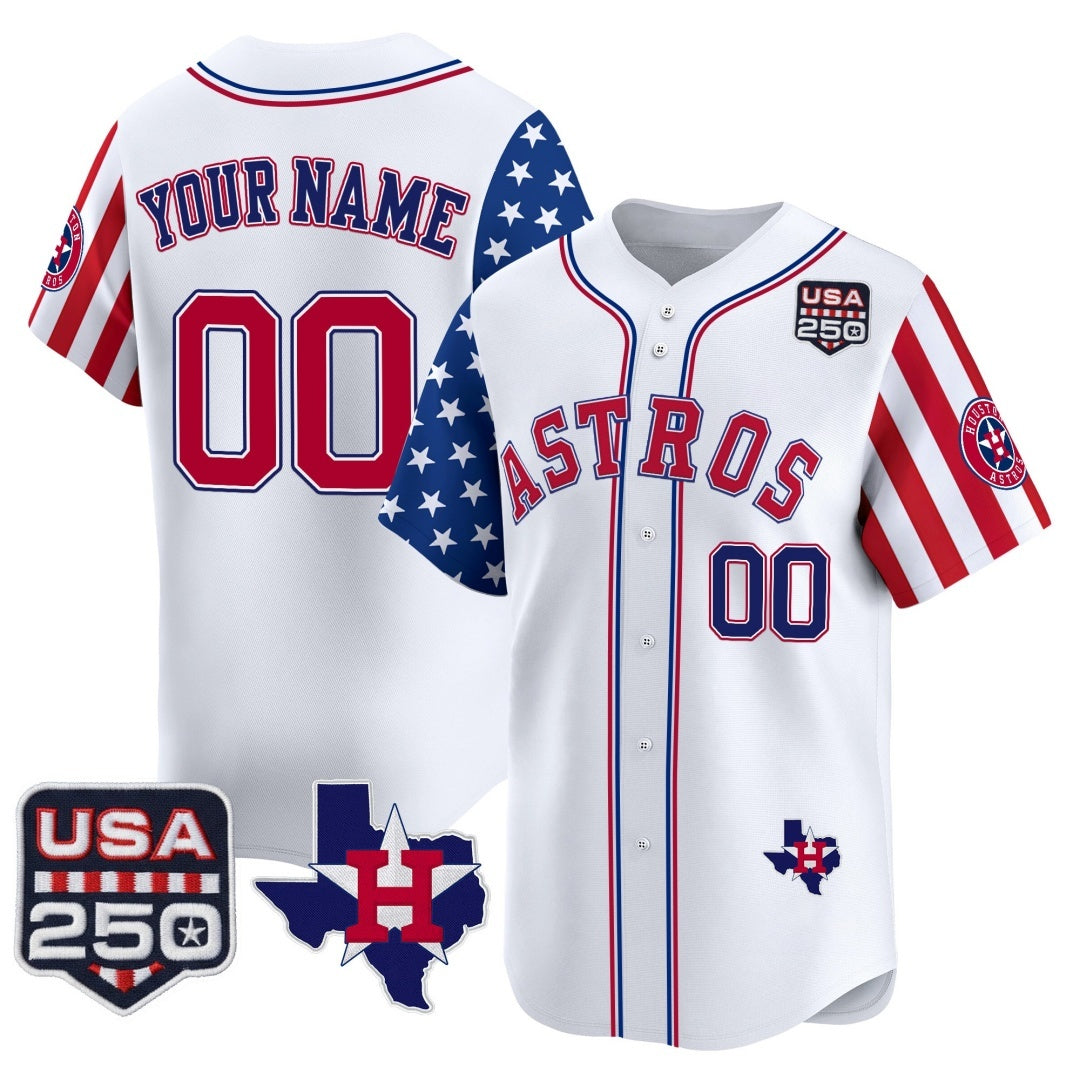 Custom Houston Astros America 250 Edition Vapor Premier Limited White HeidiMiller Stitched Jerseys