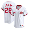 Cincinnati Reds #29 TJ Friedl Player White HeidiMiller Cooperstown Collection Limited T-shirt Home Stitched Jerseys