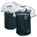 Colorado Rockies #23 Kris Bryant Player Green HeidiMiller City Connect Limited Home Game Stitched Jerseys