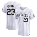 Colorado Rockies #23 Kris Bryant Player White HeidiMiller Limited Elite Home Stitched Jerseys
