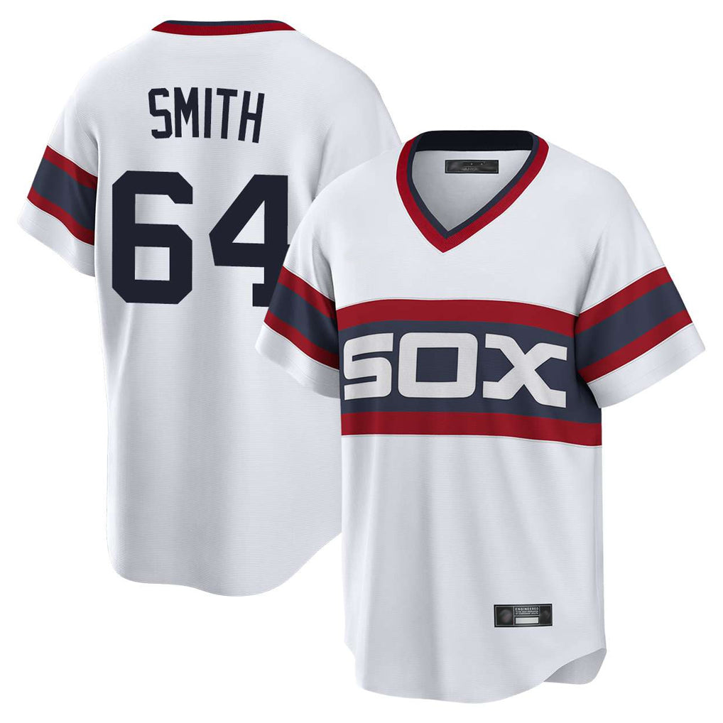 Chicago White Sox #64 Shane Smith Player White HeidiMiller T-shirt Home Game Stitched Jerseys
