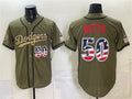 Los Angeles Dodgers #50 Mookie Betts Olive HeidiMiller 2026 Armed Forces Day 250 Fourth of July Stitched Jersey