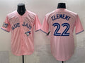 Toronto Blue Jays #22 Ernie Clement Pink HeidiMiller 50 Seasons Patch Stitched Jersey