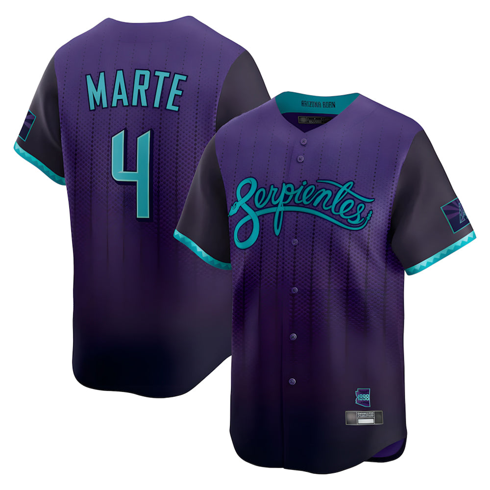 Arizona Diamondbacks #4 Ketel Marte Player Purple HeidiMiller City Connect Limited Home Game Stitched Jerseys