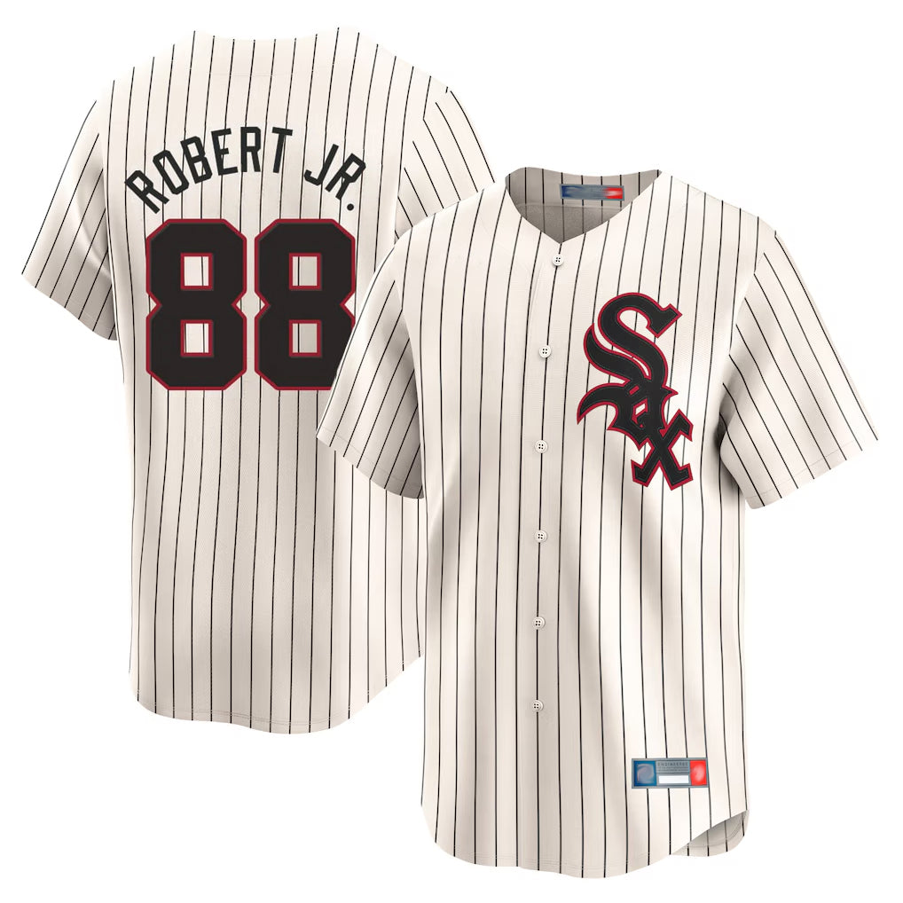 Chicago White Sox #88 Luis Robert Jr Player Cream HeidiMiller Cooperstown Collection Limited Home Stitched Jerseys