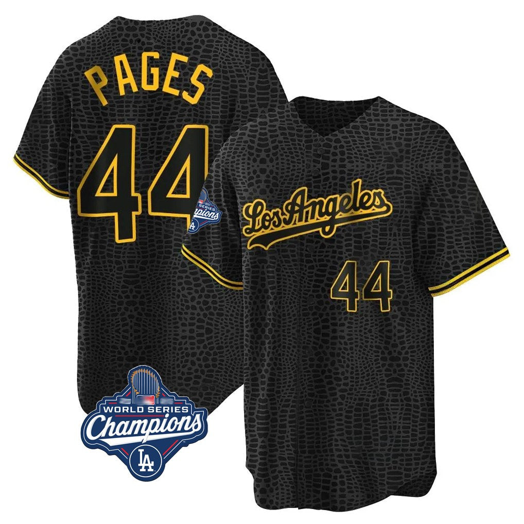 Los Angeles Dodgers #44 Andy Pages Player Black Gold HeidiMiller World Series Meet Limited Home Stitched Jerseys