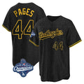 Los Angeles Dodgers #44 Andy Pages Player Black Gold HeidiMiller World Series Meet Limited Home Stitched Jerseys