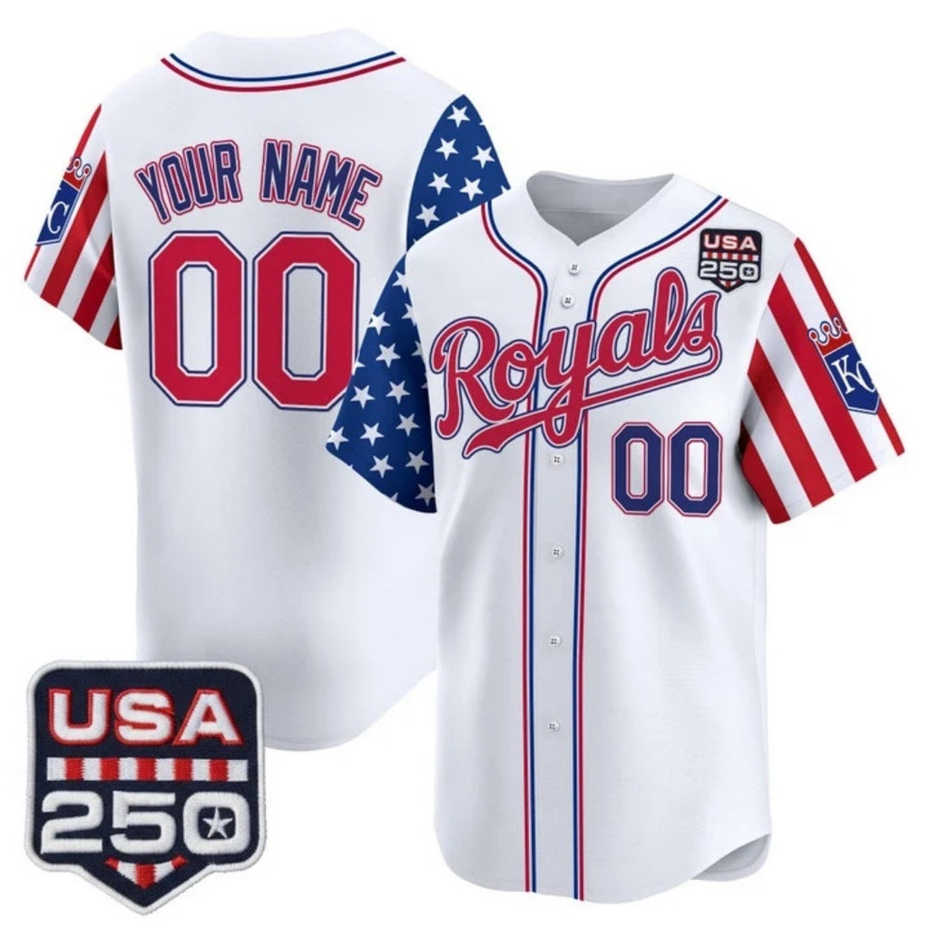 Custom Kansas City Royals America 250 Edition Vapor Premier Limited White HeidiMiller Stitched Jerseys
