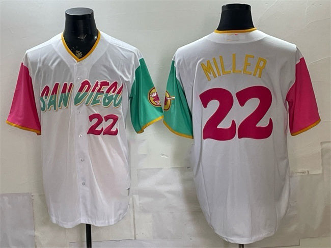 San Diego Padres #22 Mason Miller 2022 White HeidiMiller City Connect Cool Base Stitched Jersey