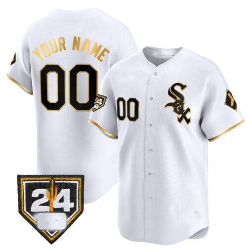 Custom Chicago White Sox 2024 Spring Training Patch Vapor Premier Limited  Jersey ¨C White Gold HeidiMiller