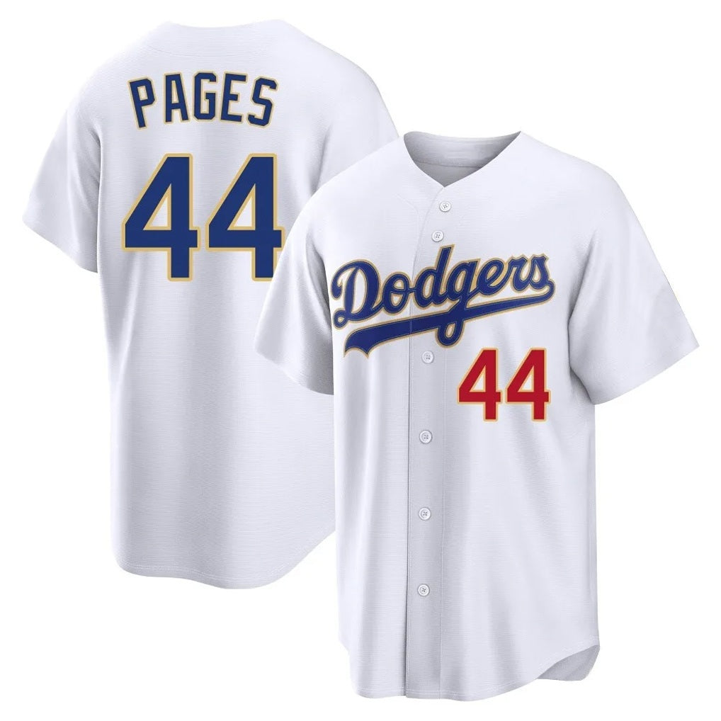 Los Angeles Dodgers #44 Andy Pages Player Gold White HeidiMiller 2026 Collection Stadium Limited Stitched Jerseys