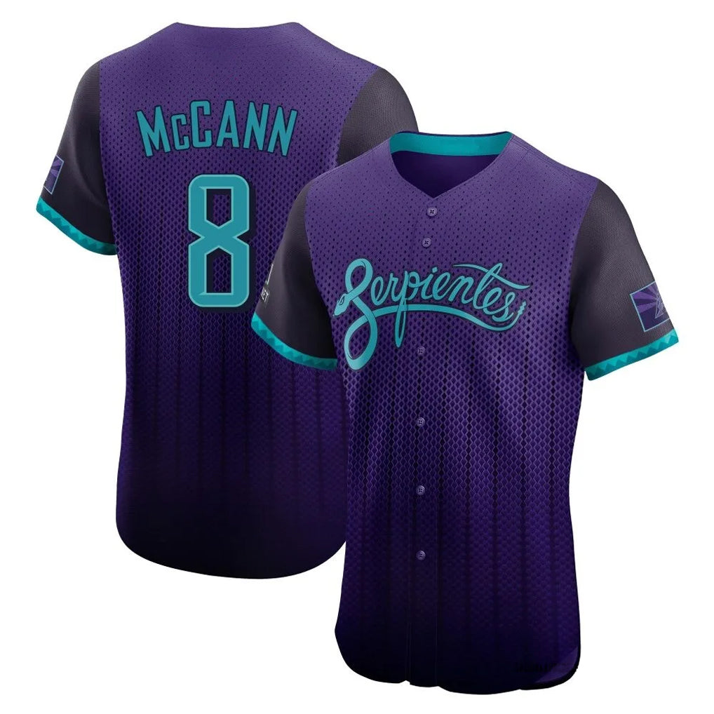 Arizona Diamondbacks #8 James McCann Player Purple HeidiMiller City Connect Limited Elite Home Game Stitched Jerseys
