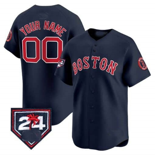 Custom Boston Red Sox 2024 Spring Training Patch Vapor Premier Limited Jersey ¨C Navy HeidiMiller