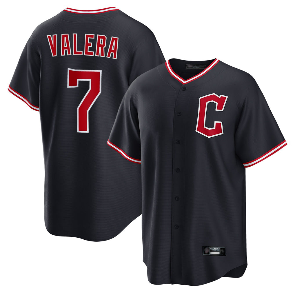 Cleveland Guardians #7 George Valera Player Navy HeidiMiller Home Game Stitched Jerseys