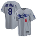Los Angeles Dodgers #8 Enrique Hern¨¢ndez Player Gray HeidiMiller Game Home Stitched Jerseys