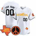 Custom Houston Astros Love Street & Peace Sign Patch Vapor Premier Limited Jersey V2 ¨CWhite HeidiMiller