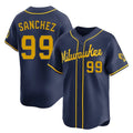 Milwaukee Brewers #99 Gary Sanchez Player Navy HeidiMiller Home Limited Stitched Jerseys