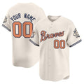 Custom Atlanta Braves Peaches n¡¯ Cream Vapor Premier Limited Jersey ¨C Cream HeidiMiller