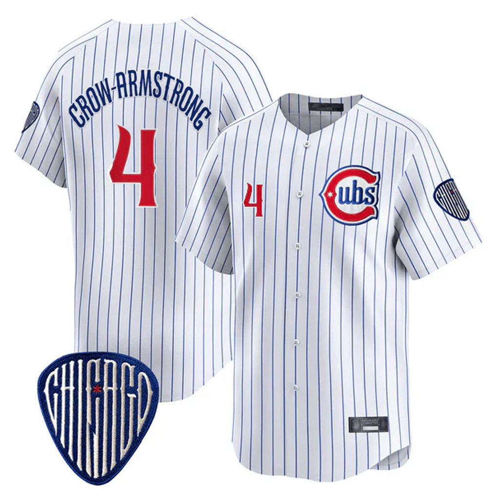 Chicago Cubs #4 Pete Crow-Armstrong Player White HeidiMiller Pinstripe Vapor Premier Limited Home Stitched Jerseys