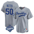 Los Angeles Dodgers #50 Mookie Betts Player Gray HeidiMiller World Series Meet Game Limited Home Stitched Jerseys