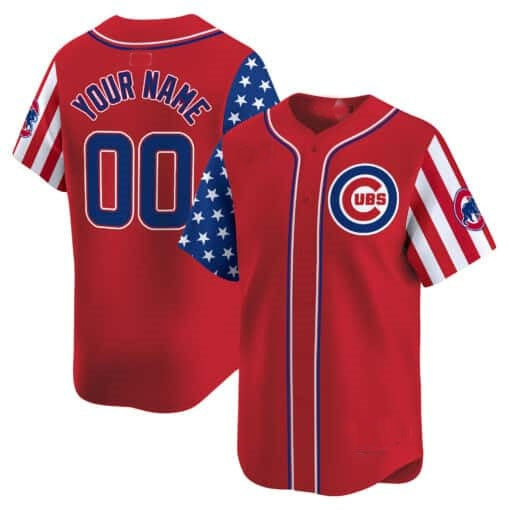 Custom Chicago Cubs 2024 Independence Day Vapor Premier Limited Jersey ¨C Red HeidiMiller