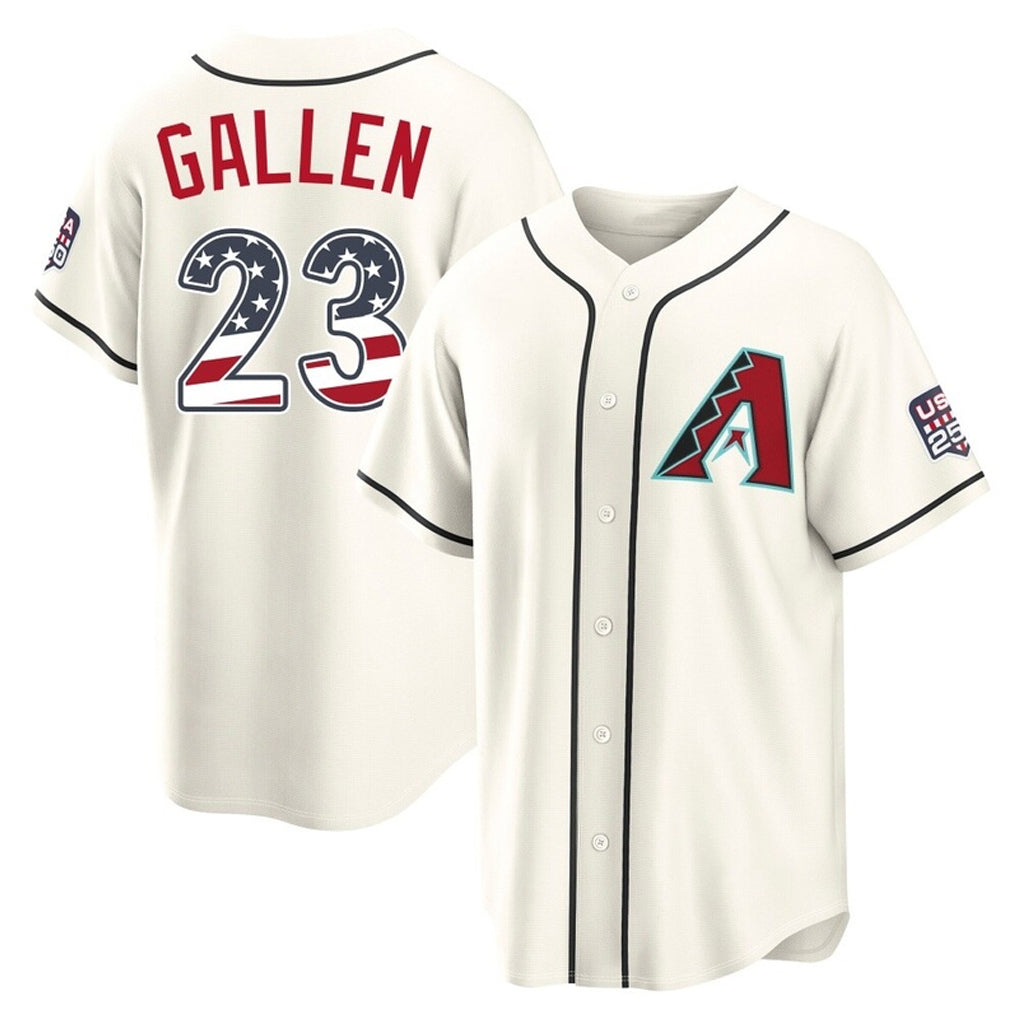 Arizona Diamondbacks #23 Zac Gallen Player Cream HeidiMiller USA 250 Fourth of July Home Game Stitched Jerseys