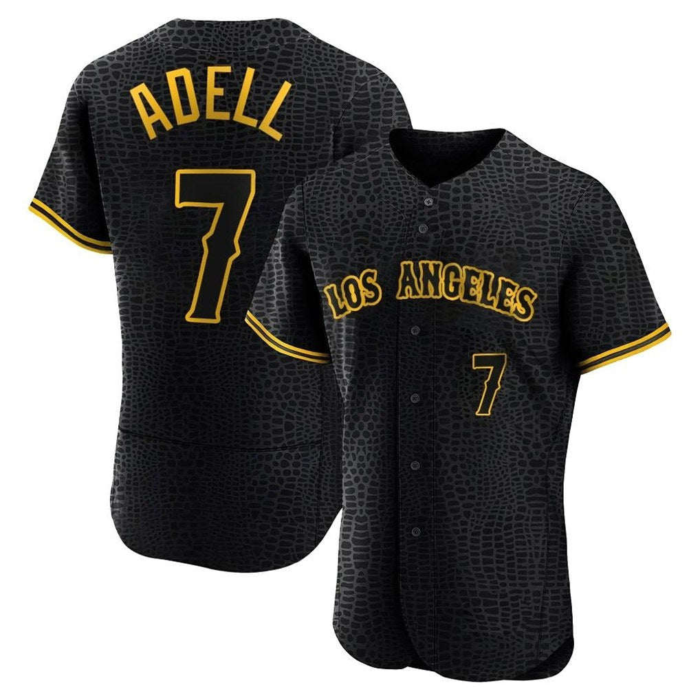 Los Angeles Angels #7 Jo Adell Player Black HeidiMiller Snake Skin City Limited Elite Home Stitched Jerseys