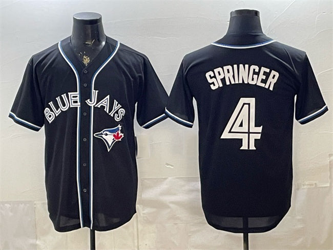 Toronto Blue Jays #4 George Springer 2026 Fashion Replica Black HeidiMiller Out Stitched Jersey