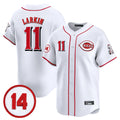 Cincinnati Reds #11 Barry Larkin Player White HeidiMiller Vapor Premier Limited Home Stitched Jerseys