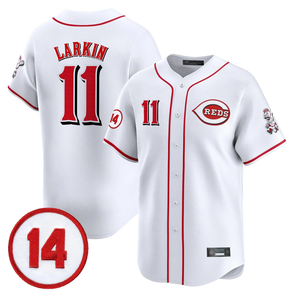 Cincinnati Reds #11 Barry Larkin Player White HeidiMiller Vapor Premier Limited Home Stitched Jerseys