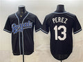 Kansas City Royals #13 Salvador Perez Black HeidiMiller 2026 Fashion Replica Black Out Stitched Jersey