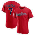 Cleveland Guardians #7 George Valera Player Red HeidiMiller Limited Elite Home Stitched Jerseys