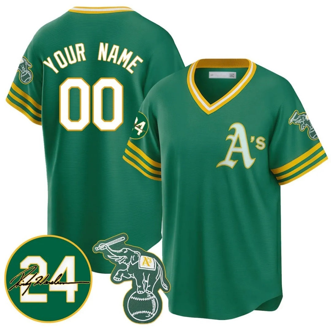 Custom Oakland Athletics Kelly Green HeidiMiller Road Cooperstown Jersey - Personalized