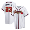 Atlanta Braves #23 Michael Harris II Player White Gold HeidiMiller Home Game Stitched Jerseys