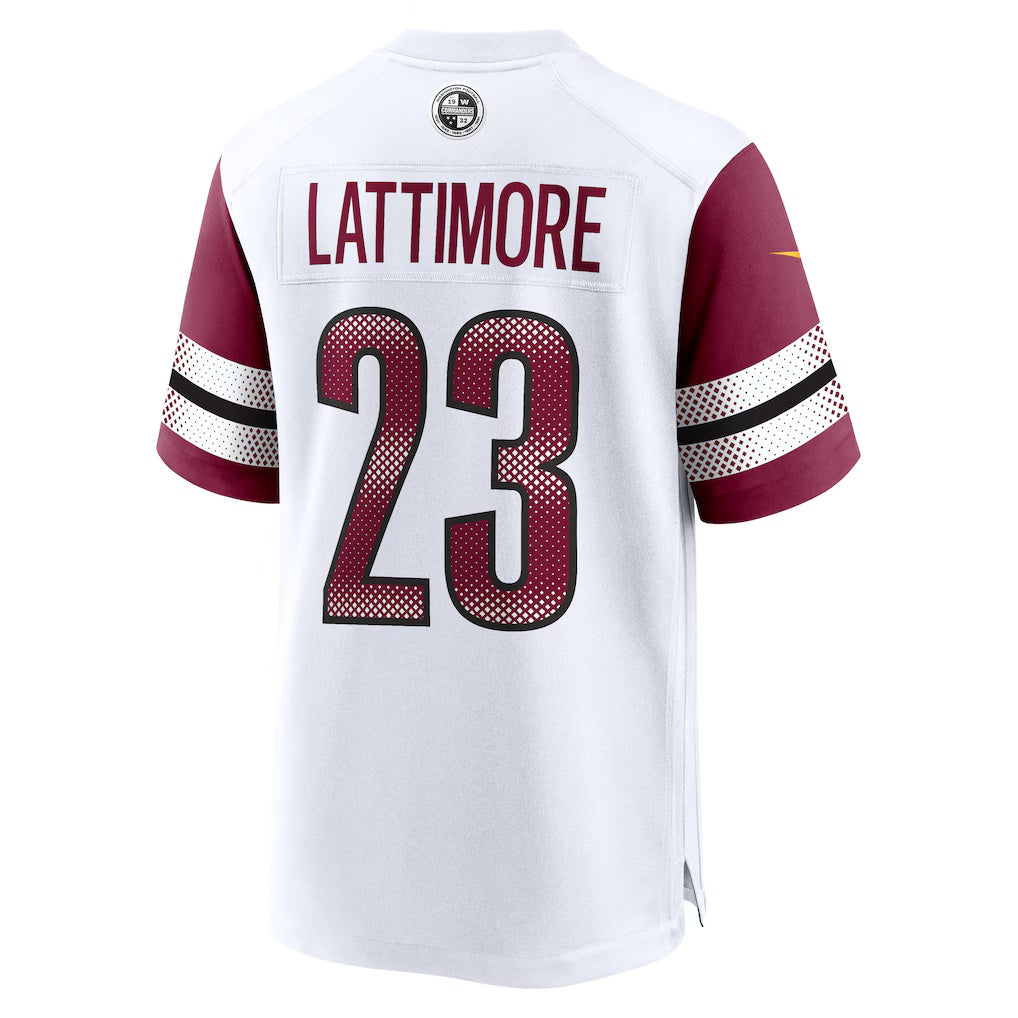 W.Commanders #23 Marshon Lattimore White HeidiMiller Game Jersey