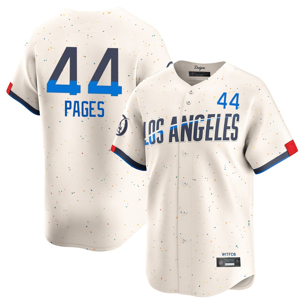 Los Angeles Dodgers #44 Andy Pages Player Cream HeidiMiller City Connect Limited Home Stitched Jerseys