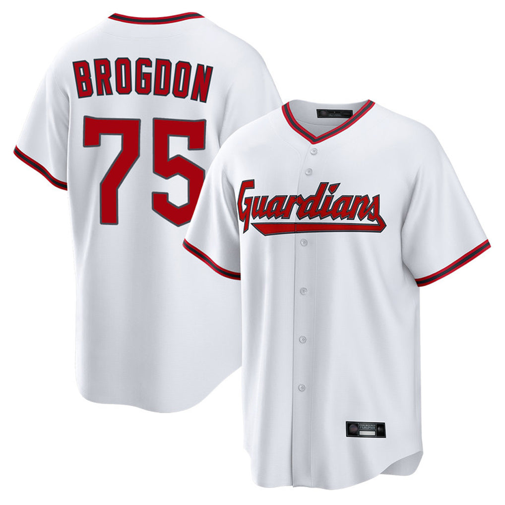 Cleveland Guardians #75 Connor Brogdon Player White HeidiMiller Game Home Stitched Jerseys