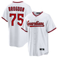 Cleveland Guardians #75 Connor Brogdon Player White HeidiMiller Game Home Stitched Jerseys