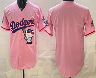 Los Angeles Dodgers Blank Pink HeidiMiller Hello Kitty 2025 World Series Champions Limited Jersey