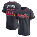 Atlanta Braves #99 Spencer Strider Player Navy HeidiMiller 2025 Speedway Classic Limited Elite Home Game Stitched Jerseys
