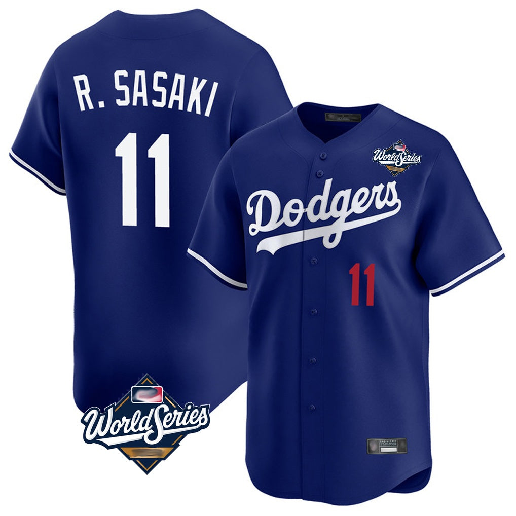 Los Angeles Dodgers #11 Roki Sasaki Player Royal HeidiMiller World Series Limited Home Stitched Jerseys