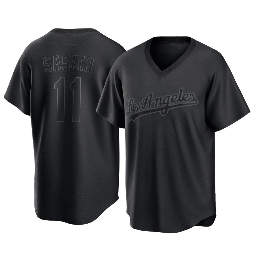 Los Angeles Dodgers #11 Roki Sasaki Player Black HeidiMiller Pitch Fashion T-shirt Stitched Jerseys