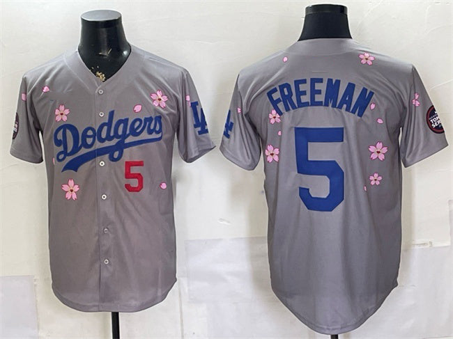 Los Angeles Dodgers #5 Freddie Freeman Grey HeidiMiller 2025 Tokyo Series Limited Stitched Jersey