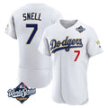 Los Angeles Dodgers #7 Blake Snell Player Gold White HeidiMiller 2026 Collection Stadium Limited Elite World Series Stitched Jerseys