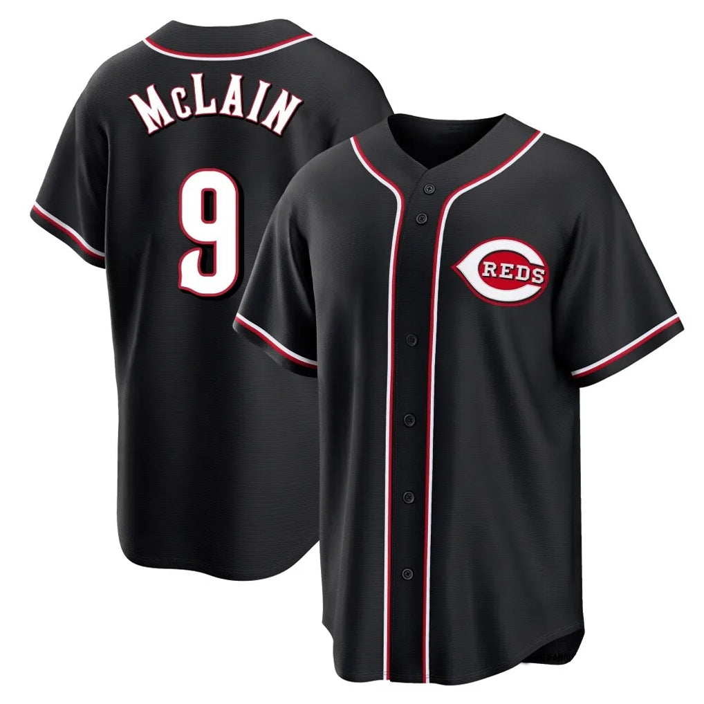 Cincinnati Reds #9 Matt McLain Player Black HeidiMiller Fashion Out Home Game Stitched Jerseys